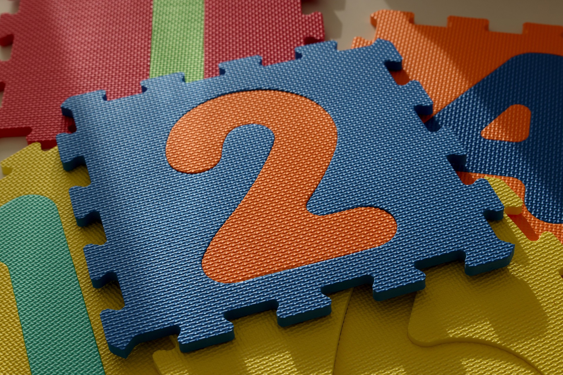 Number two with puzzle shape