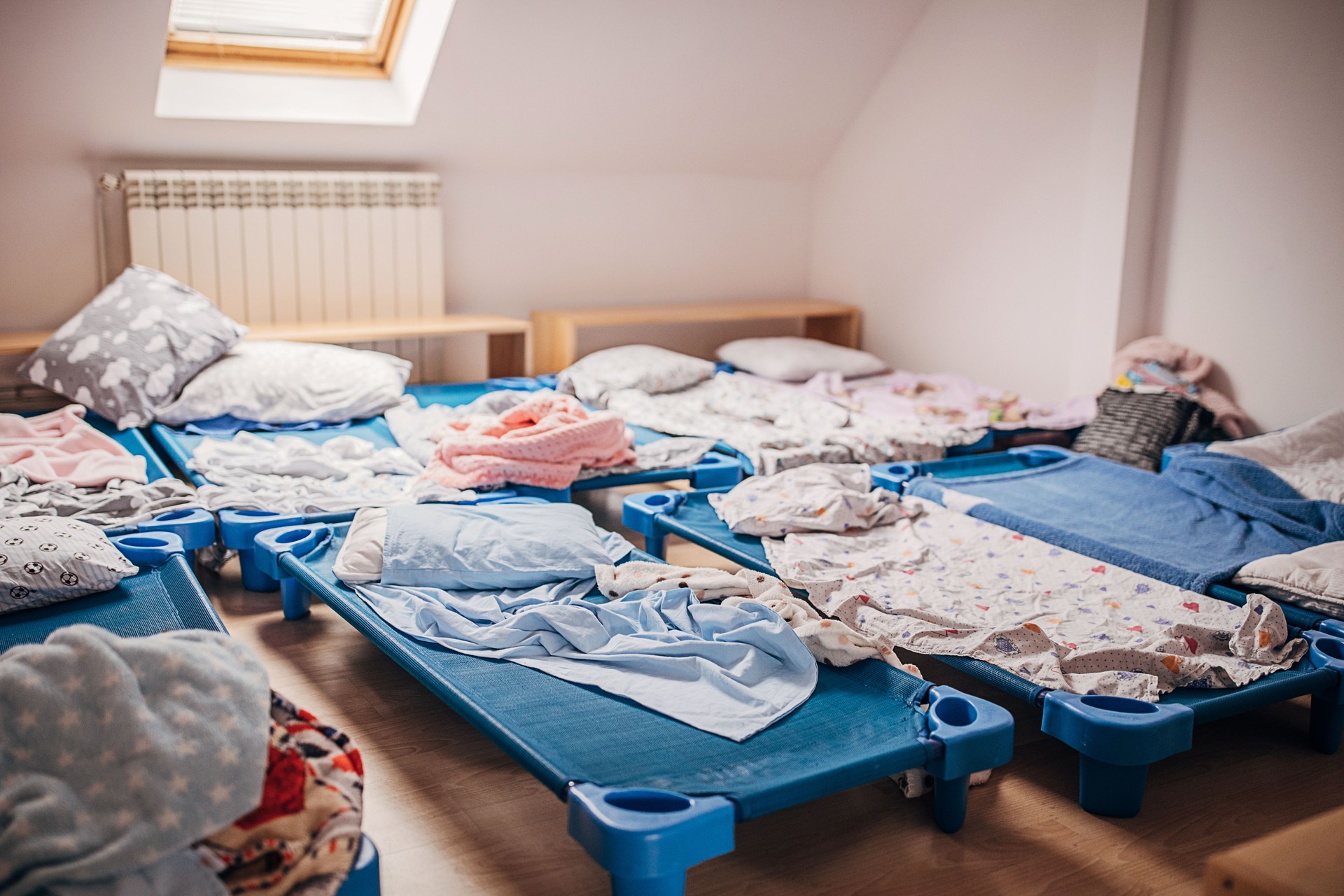 Preschool bedroom ready for afternoon nap