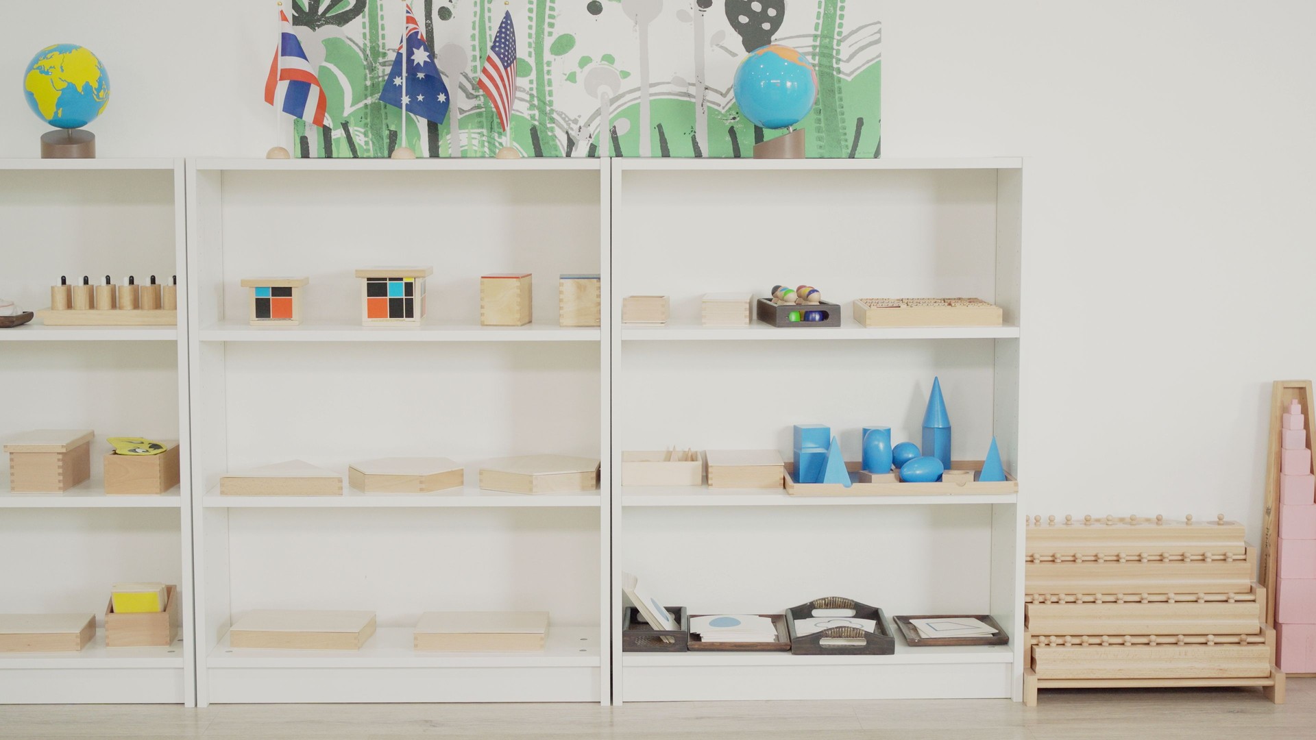 A Montessori classroom set-up, Montessori homeschooling education