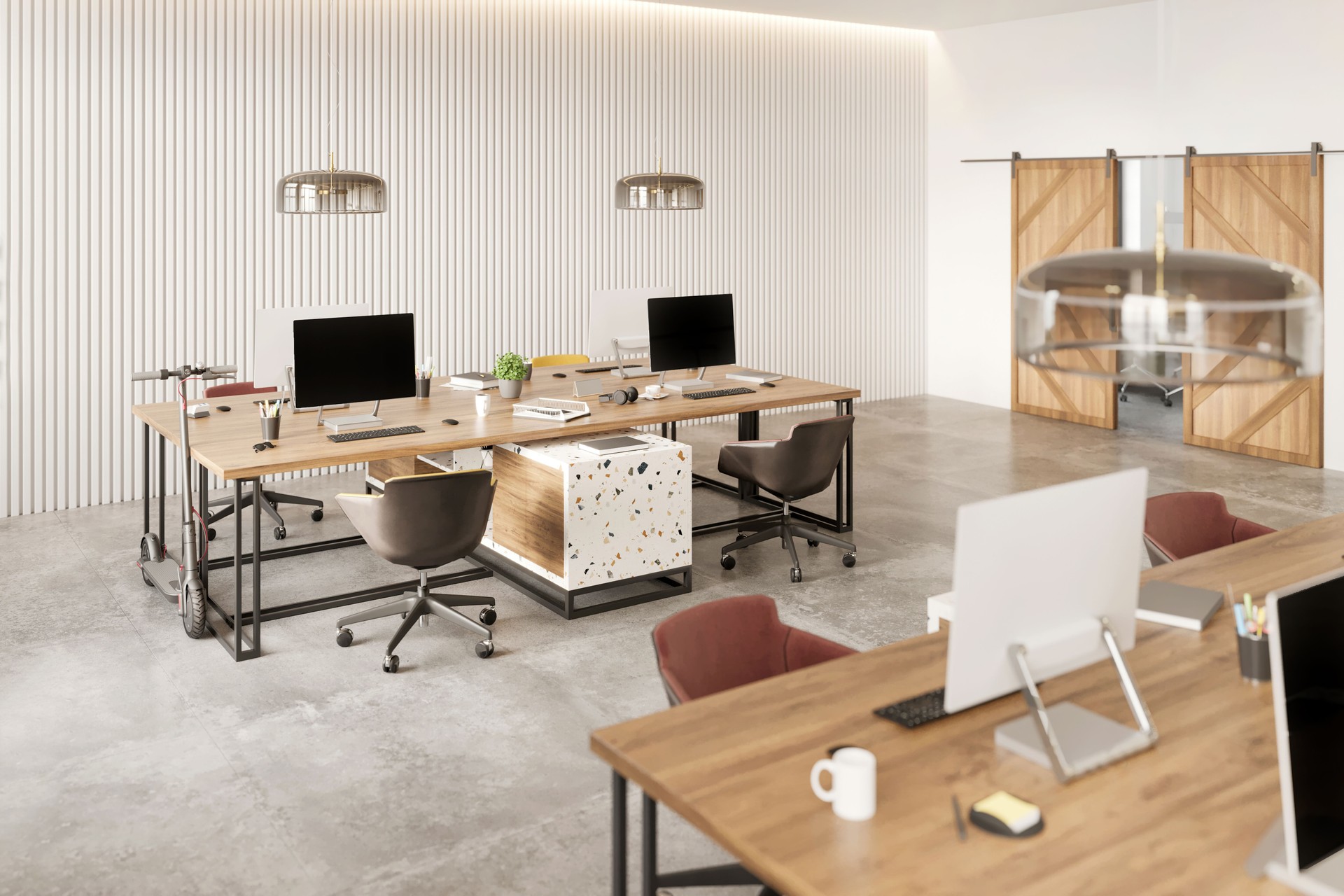 Modern coworking office interior